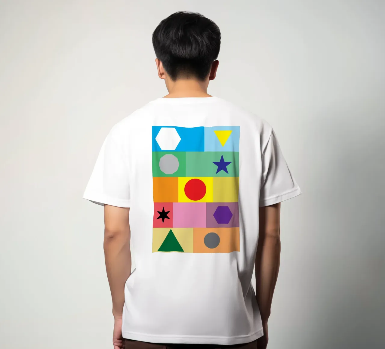 cerchio poligono stella quadrato puzzle t-shirt da xandrax