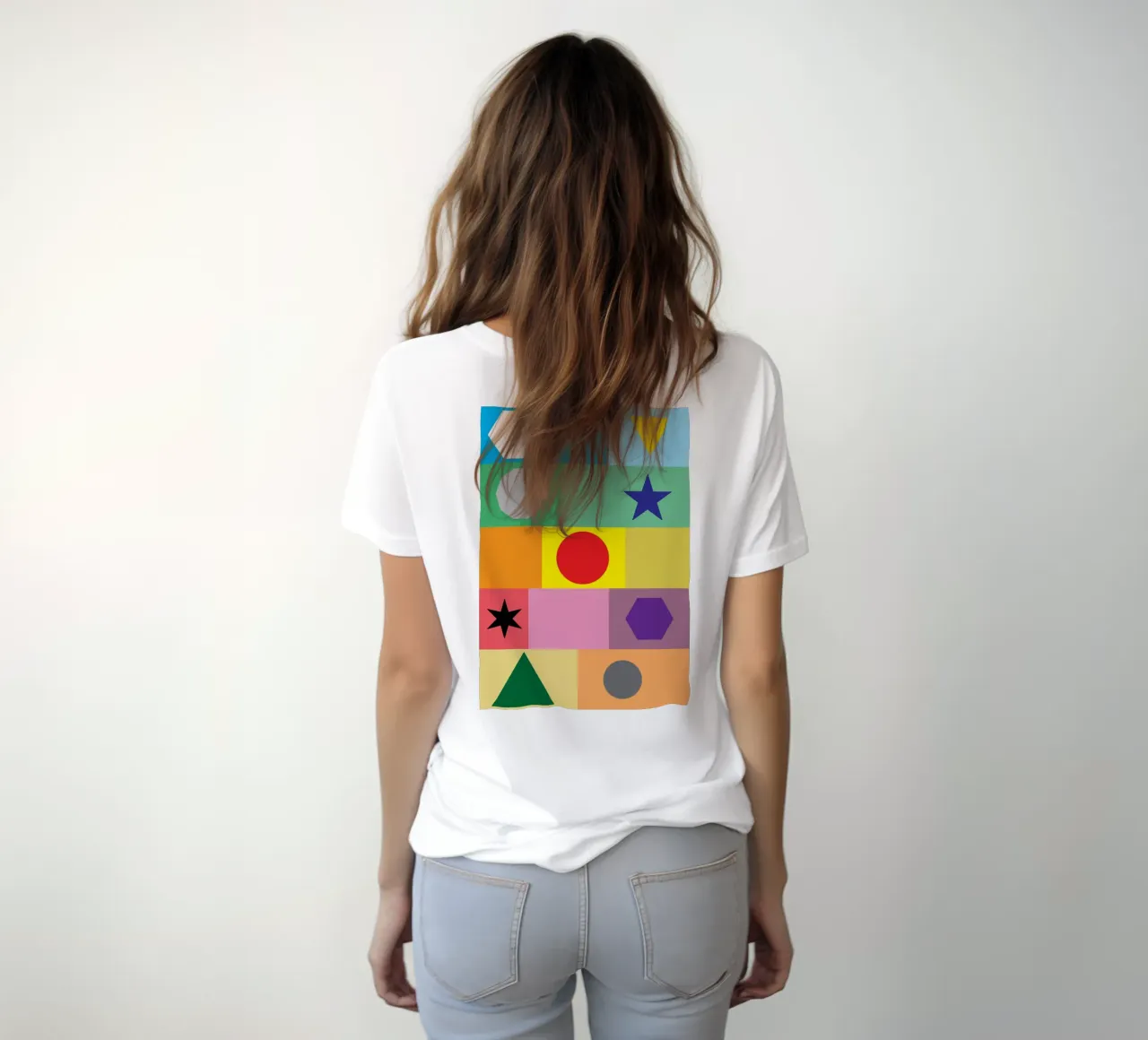 cerchio poligono stella quadrato puzzle t-shirt da xandrax