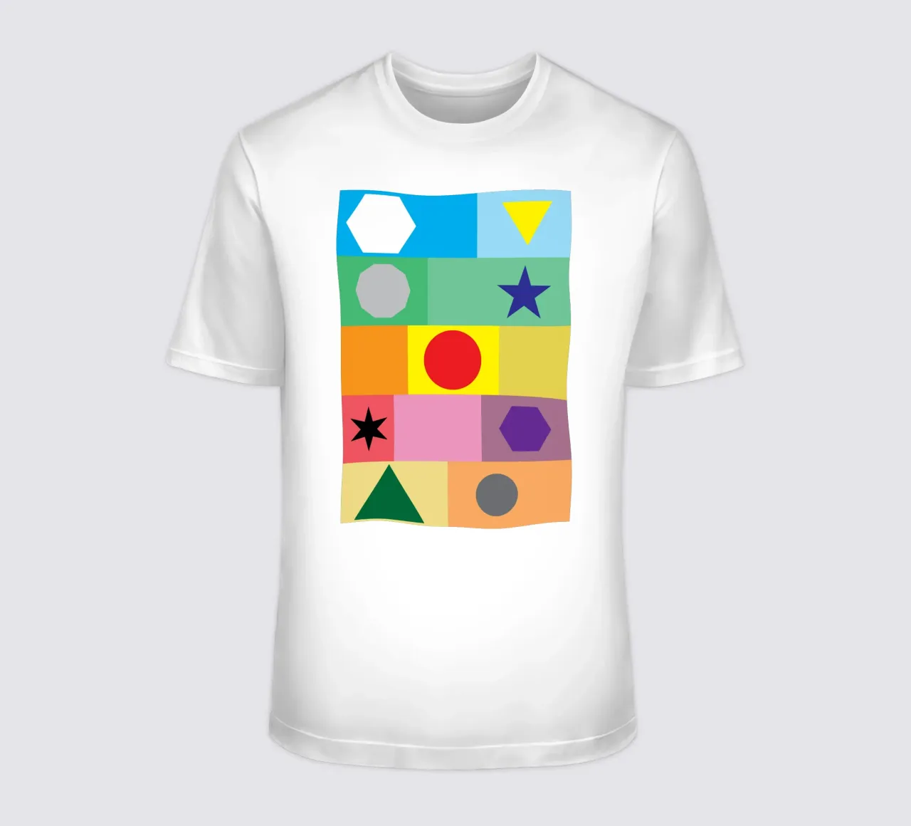 cerchio poligono stella quadrato puzzle t-shirt da xandrax