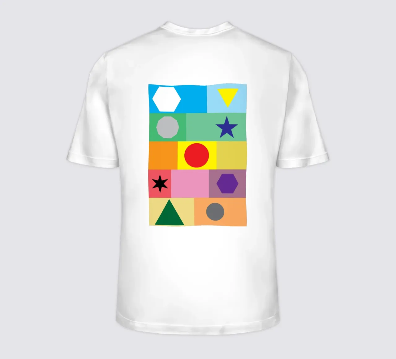 cerchio poligono stella quadrato puzzle t-shirt da xandrax