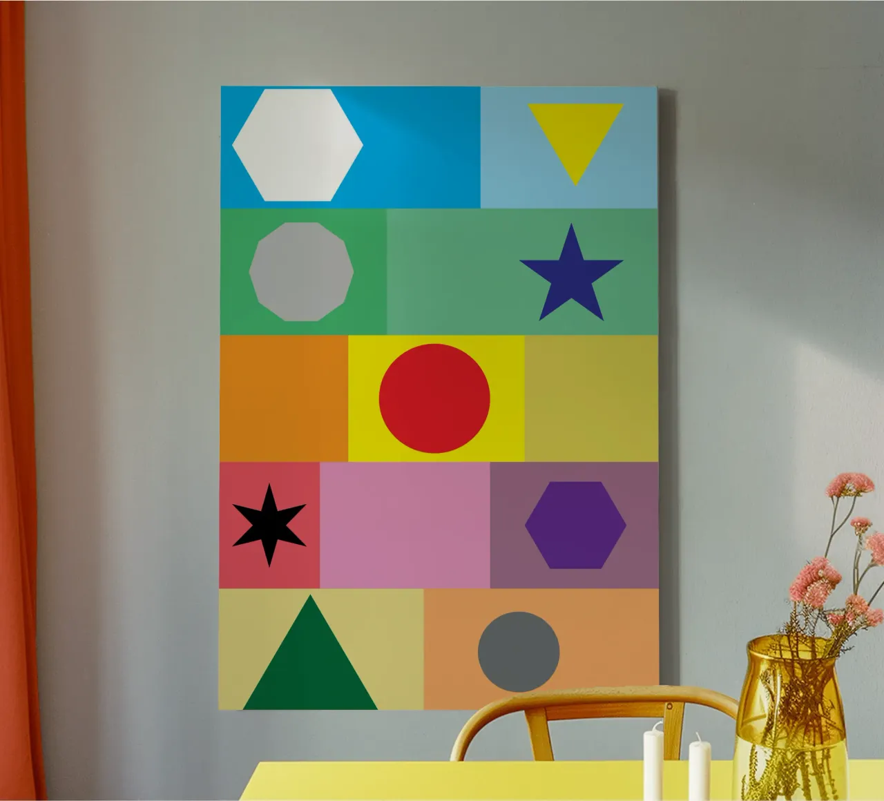 circle polygon star square puzzle canvas by xandrax