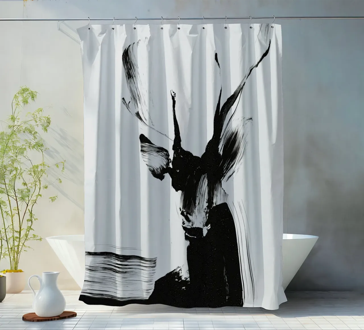 Abstract Deer No 01 Duschvorhang von treechild