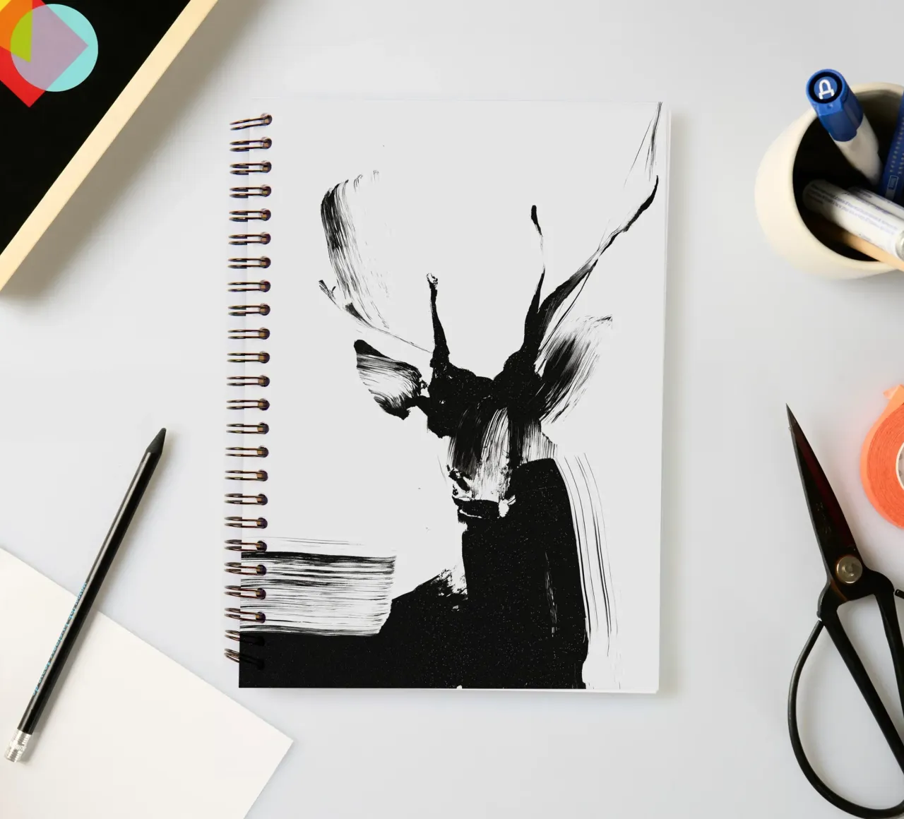Abstract Deer No 01 diario ad anelli da treechild