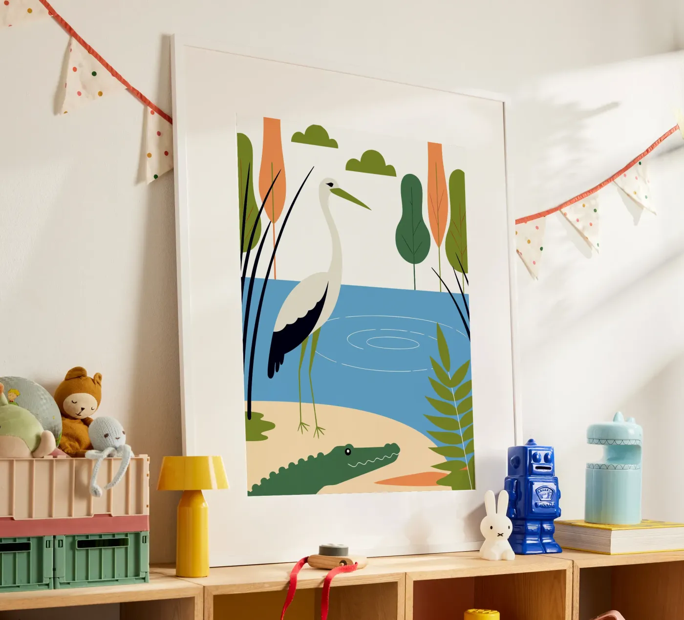 Ooievaar en vrienden poster van PROTECT ANIMALS