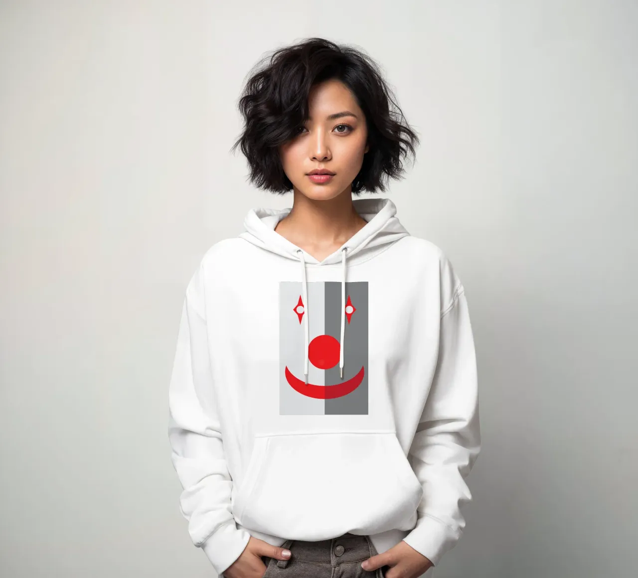 faccia da clown quadrata design imaginations felpa con cappuccio da xandrax