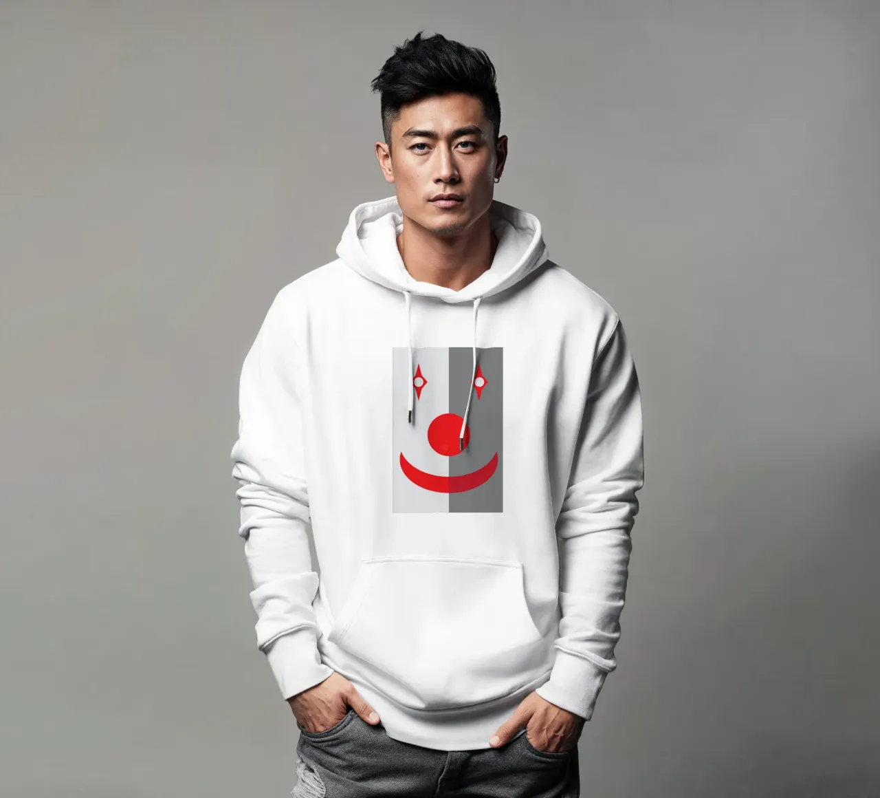 faccia da clown quadrata design imaginations felpa con cappuccio da xandrax