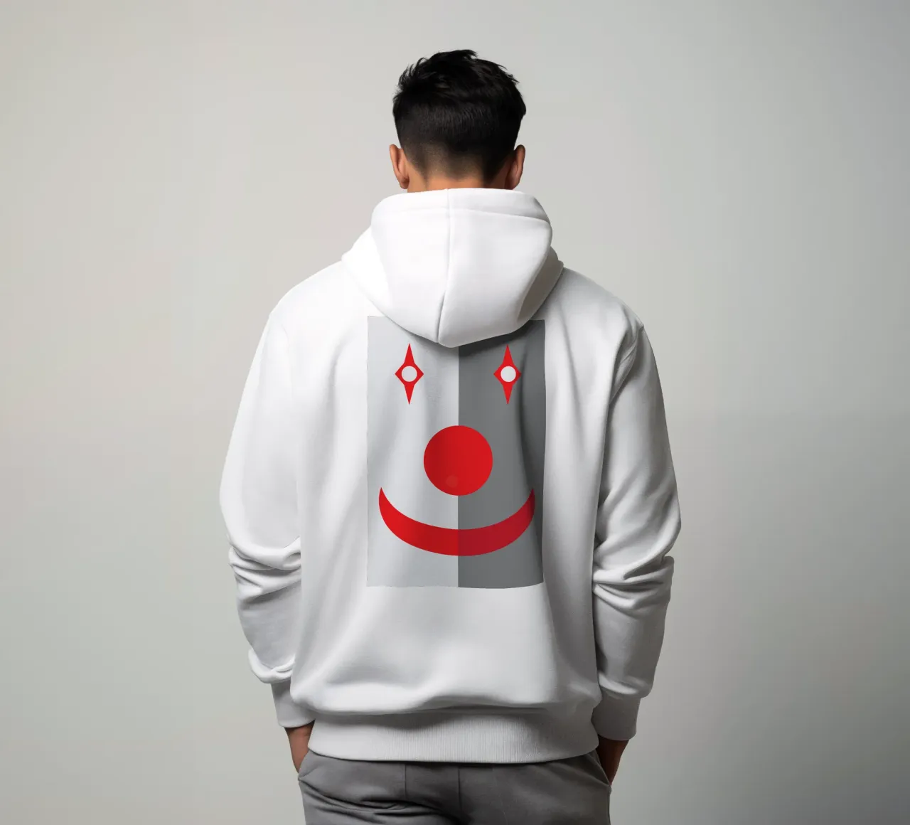 faccia da clown quadrata design imaginations felpa con cappuccio da xandrax