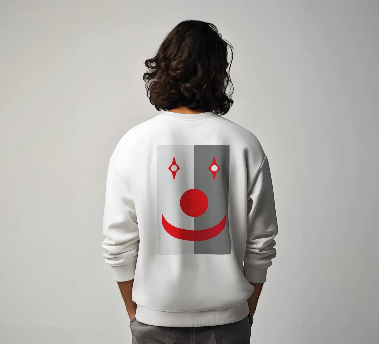 faccia da clown quadrata design imaginations felpa da xandrax