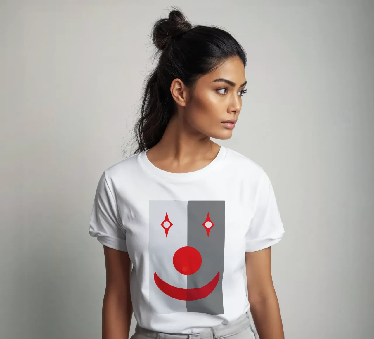 faccia da clown quadrata design imaginations t-shirt da xandrax