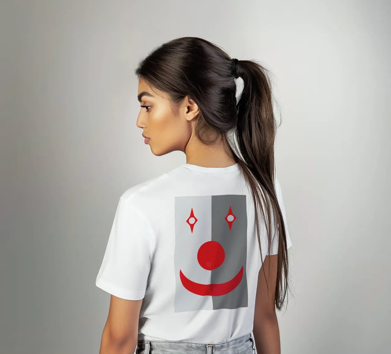 faccia da clown quadrata design imaginations t-shirt da xandrax