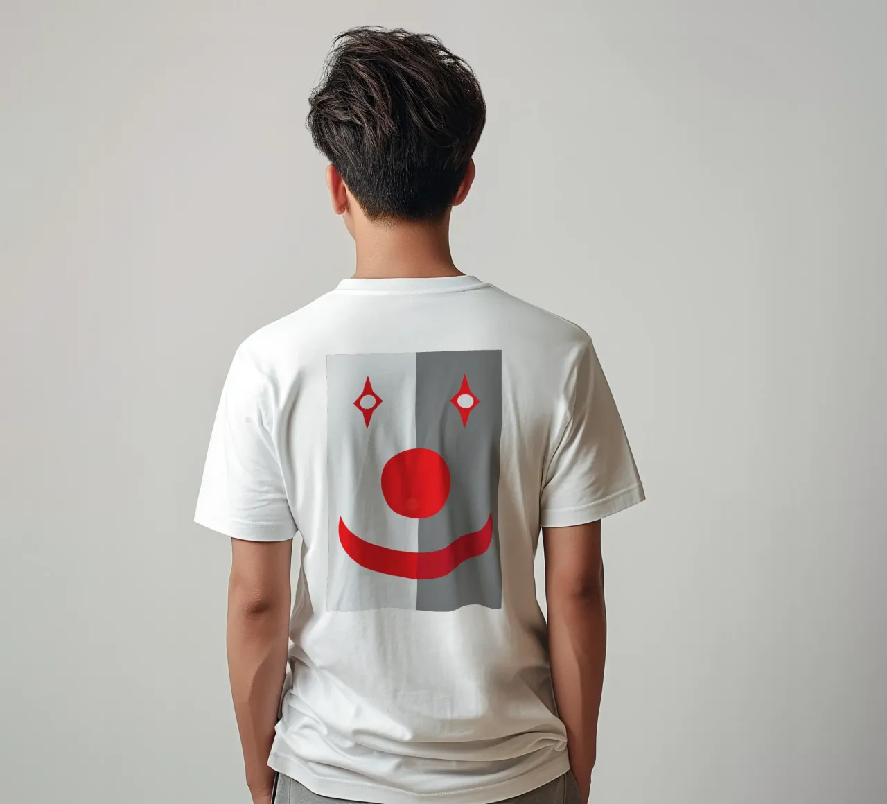faccia da clown quadrata design imaginations t-shirt da xandrax