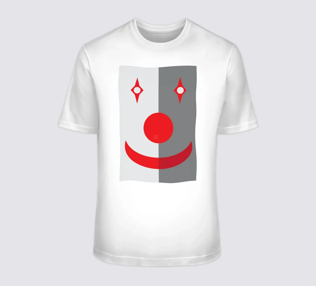 faccia da clown quadrata design imaginations t-shirt da xandrax