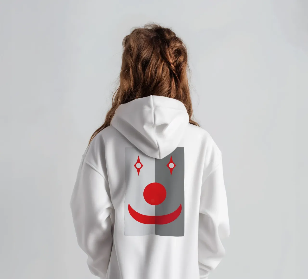 faccia da clown quadrata design imaginations felpa bambino con cappuccio da xandrax