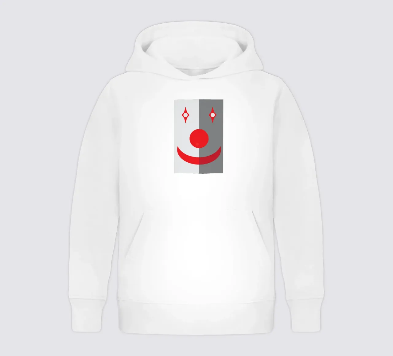 faccia da clown quadrata design imaginations felpa bambino con cappuccio da xandrax