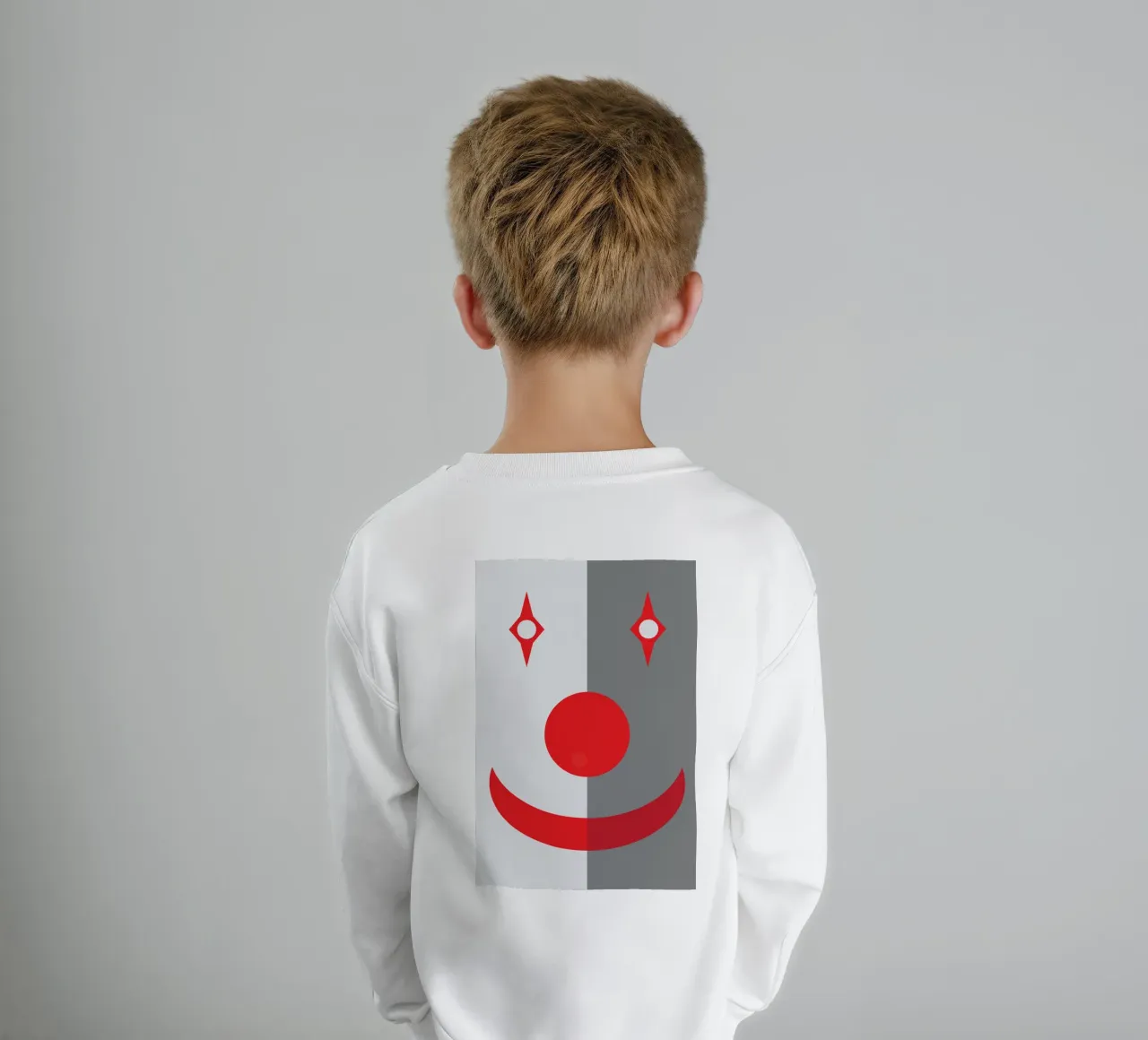 faccia da clown quadrata design imaginations felpa bambino da xandrax