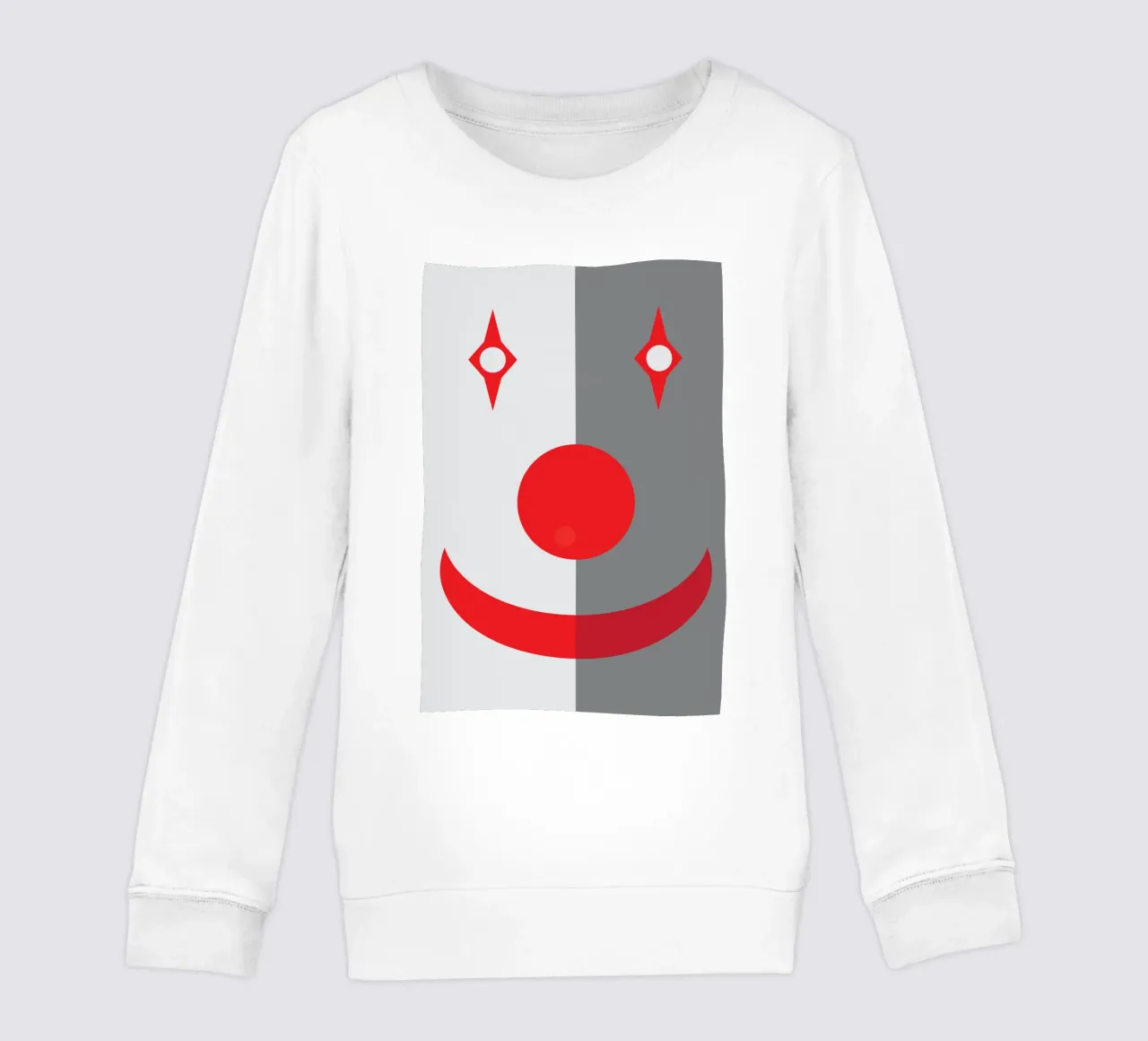 faccia da clown quadrata design imaginations felpa bambino da xandrax