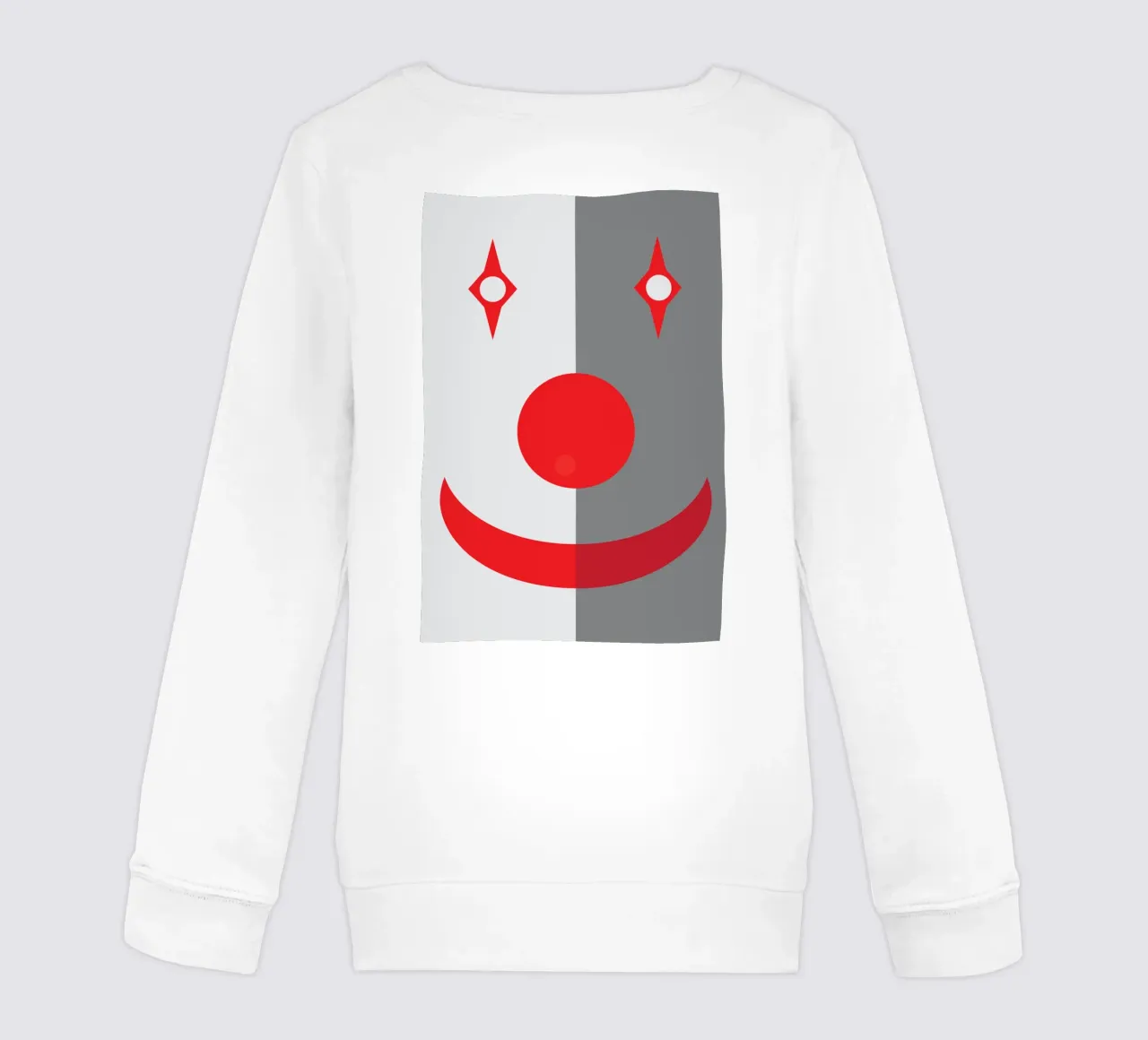 faccia da clown quadrata design imaginations felpa bambino da xandrax