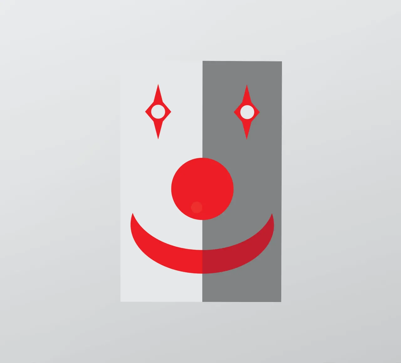 faccia da clown quadrata design imaginations adesivo da xandrax