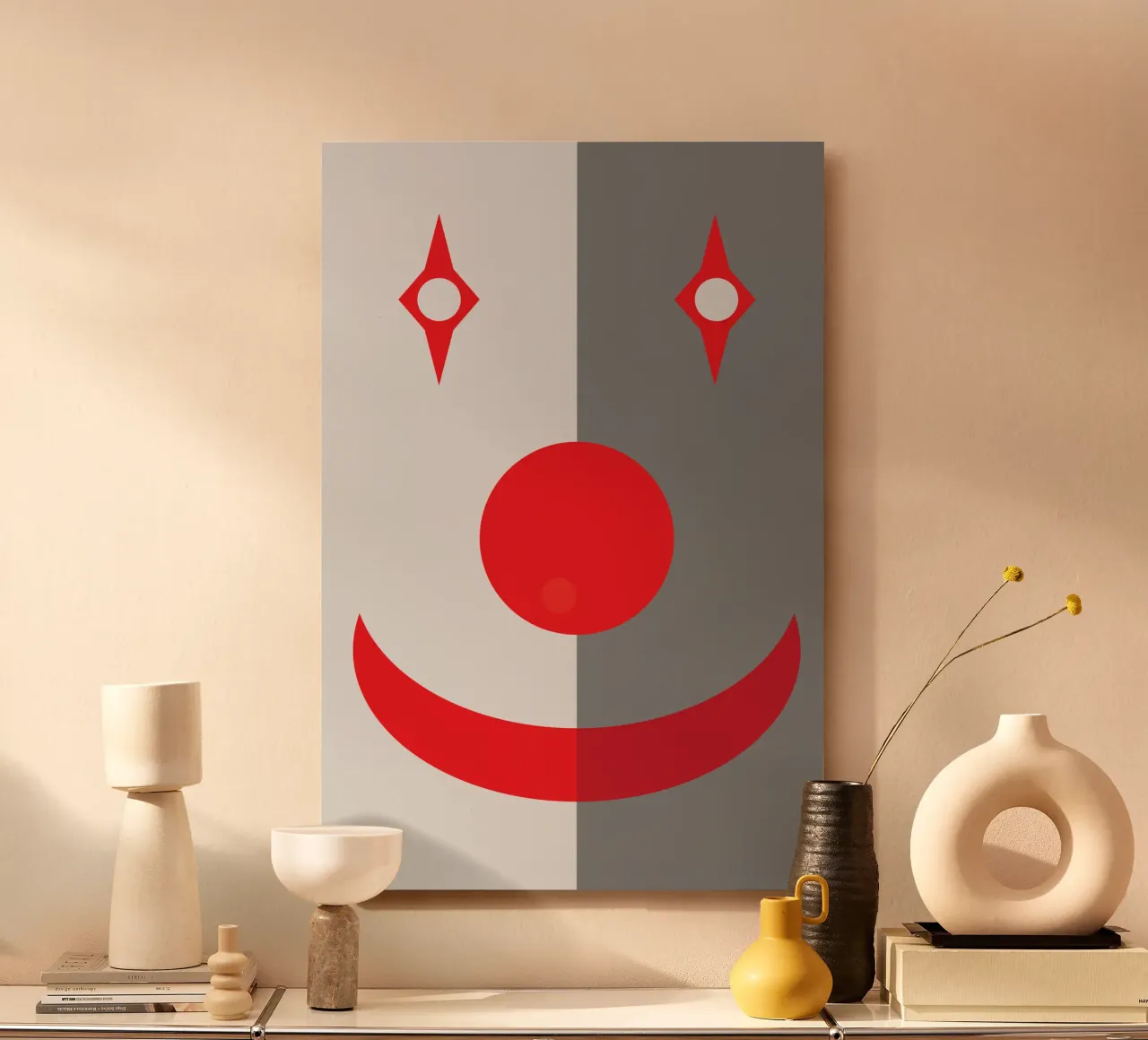 faccia da clown quadrata design imaginations alluminio dibond da xandrax