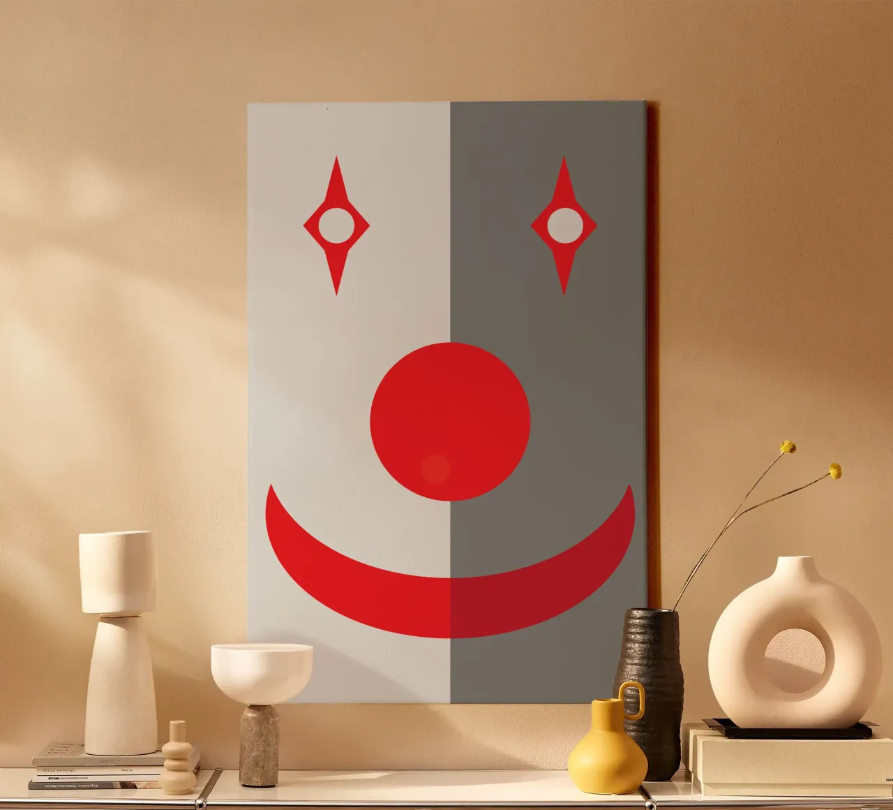 faccia da clown quadrata design imaginations tela da xandrax