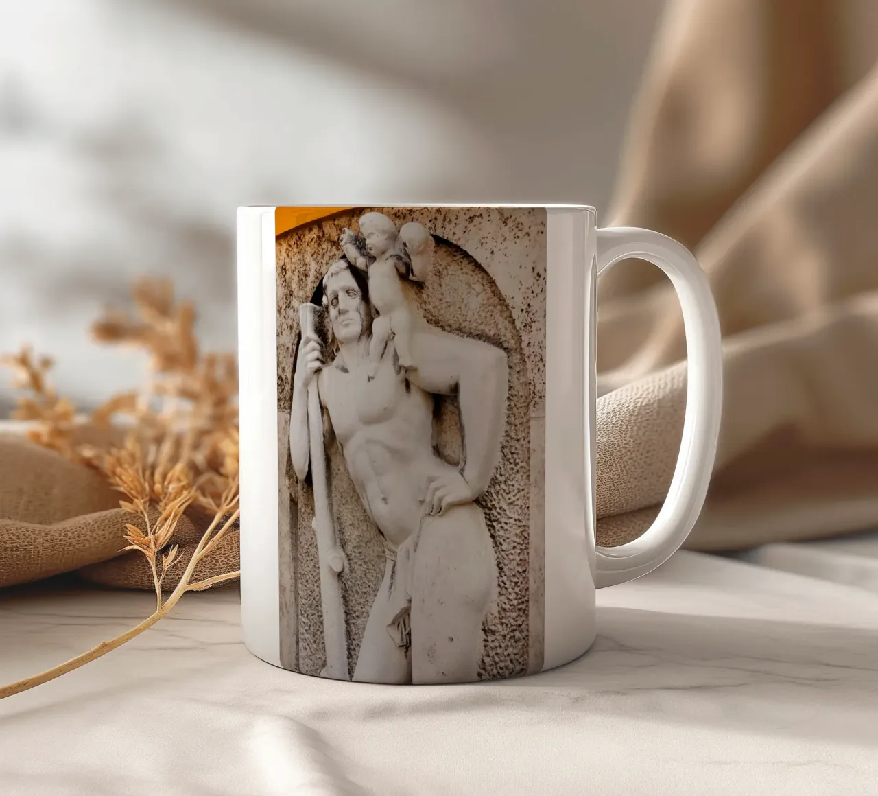 Statua nel quartiere Borstei di Monaco di Baviera tazza in ceramica da Borstei München