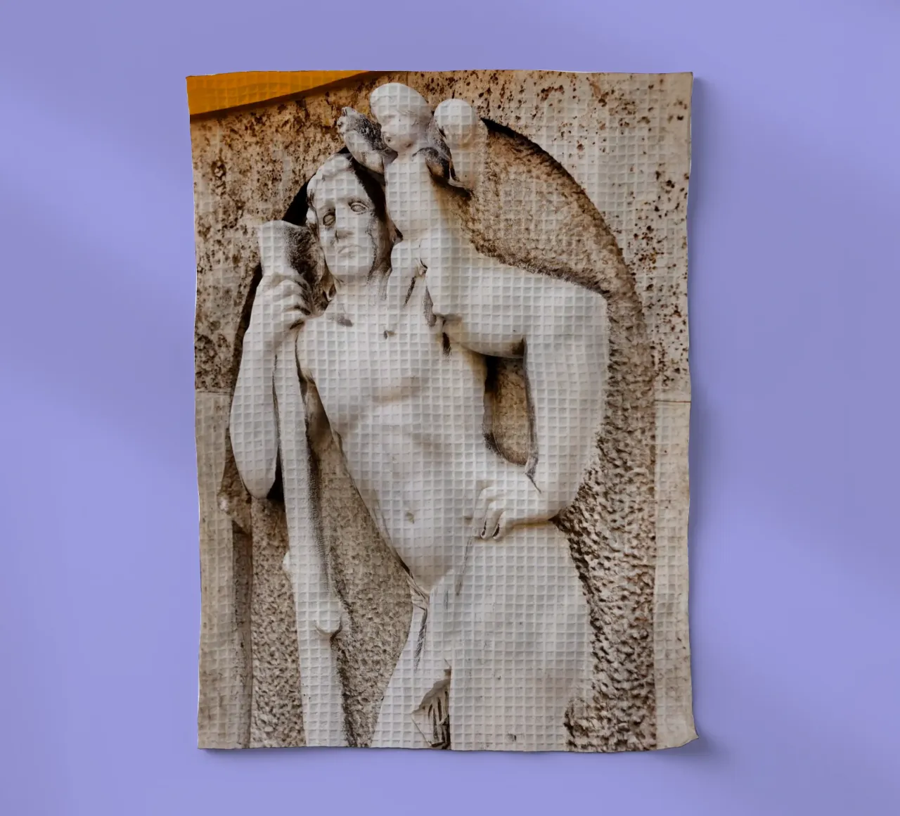 Statua nel quartiere Borstei di Monaco di Baviera canovaccio da cucina da Borstei München