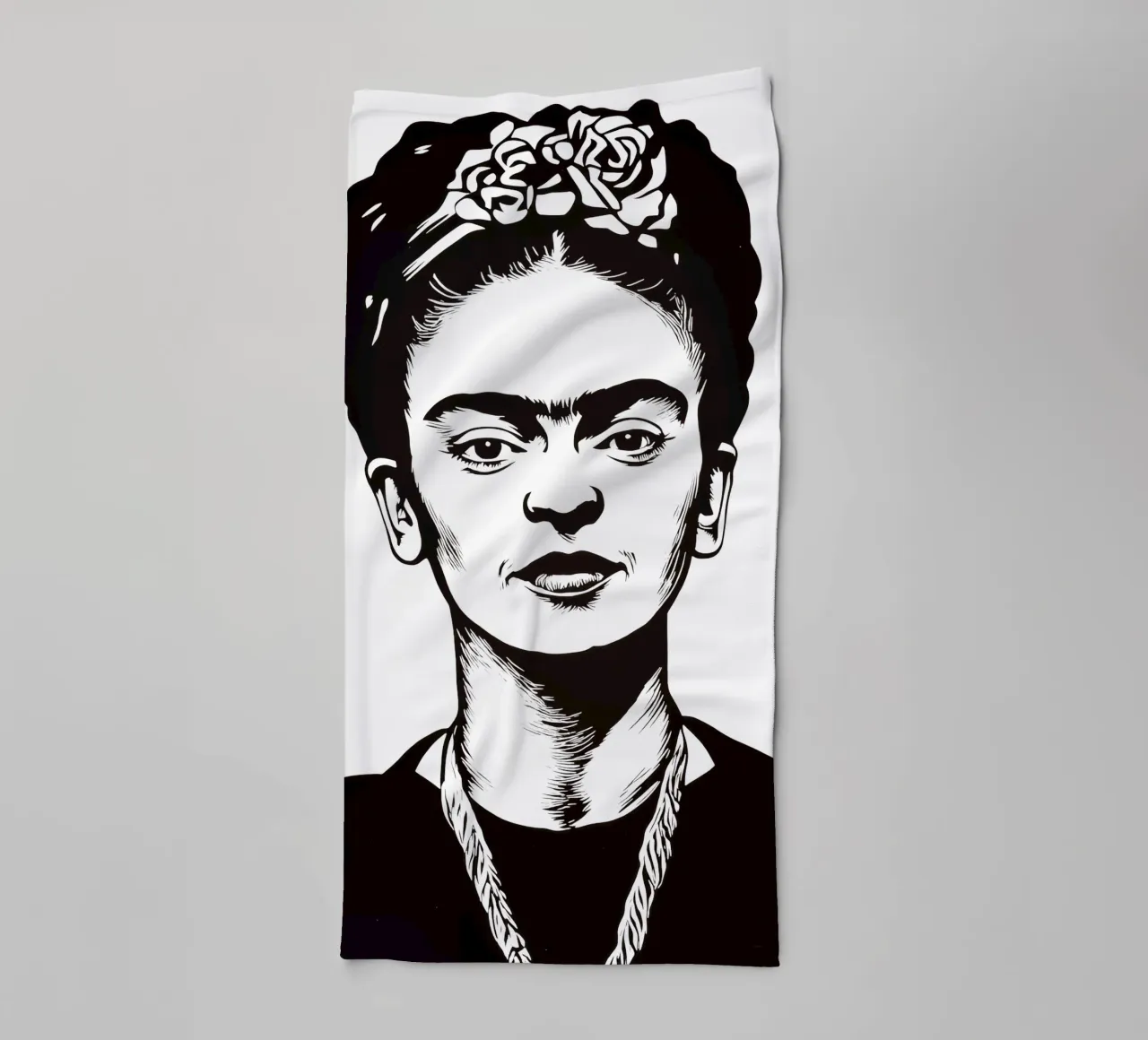 Frida Kahlo in bianco e nero asciugamano da bagno da Autofocus