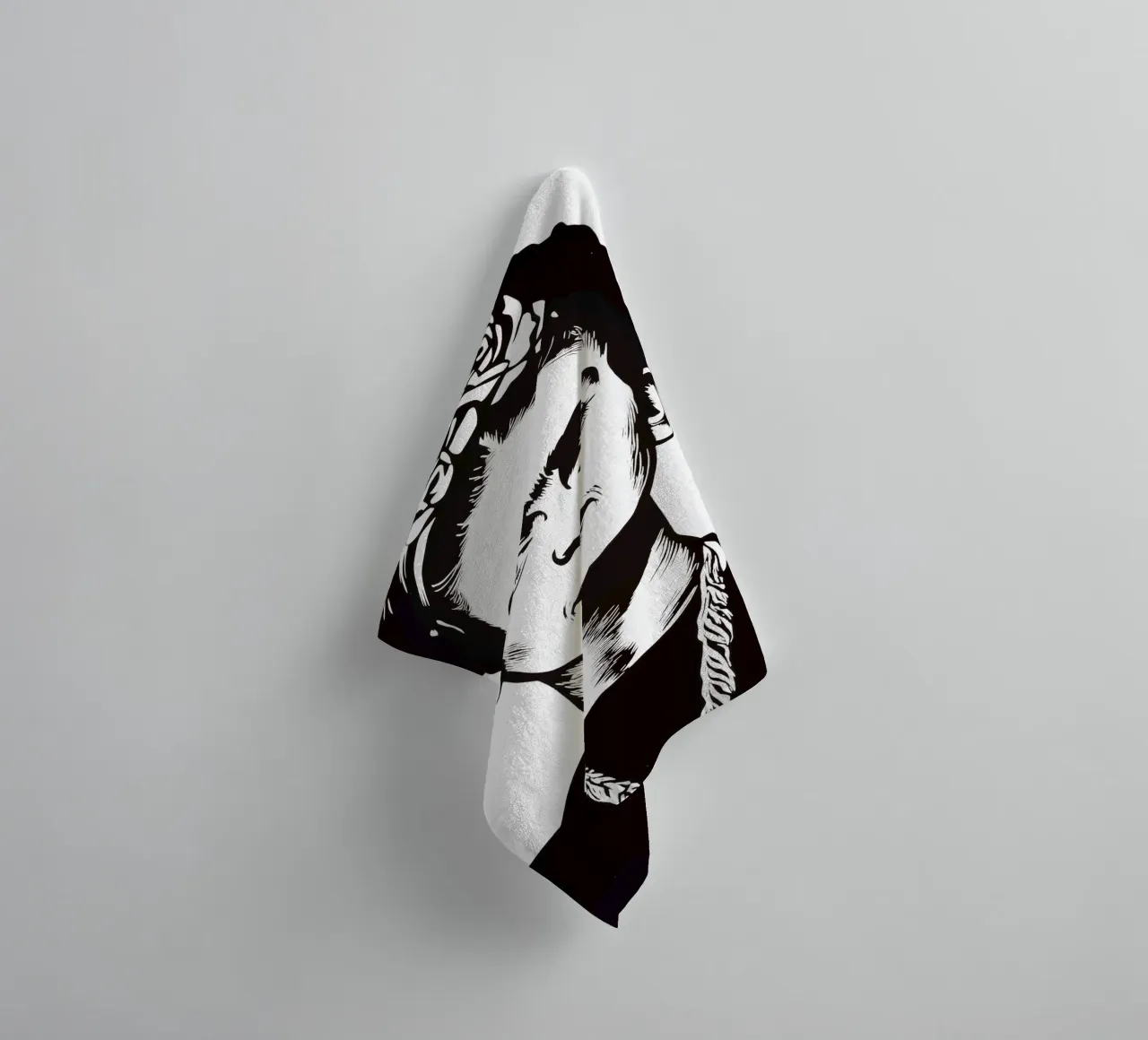 Frida Kahlo in bianco e nero asciugamano da bagno da Autofocus
