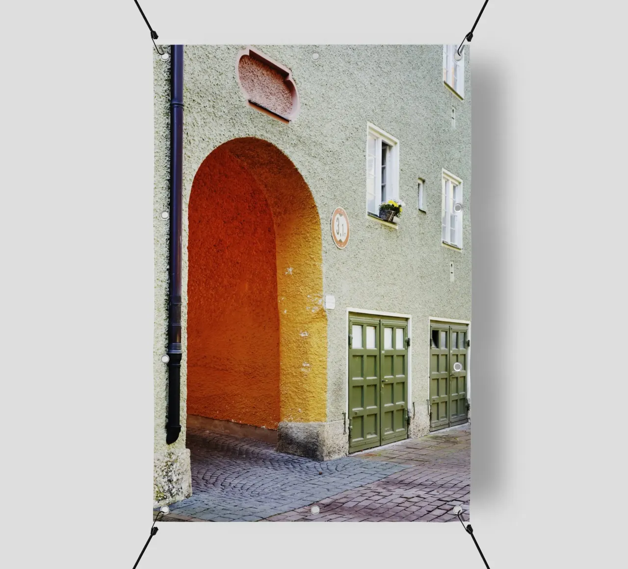 Ingresso del cortile nel quartiere Borstei di Monaco di Baviera telo in pvc da Borstei München