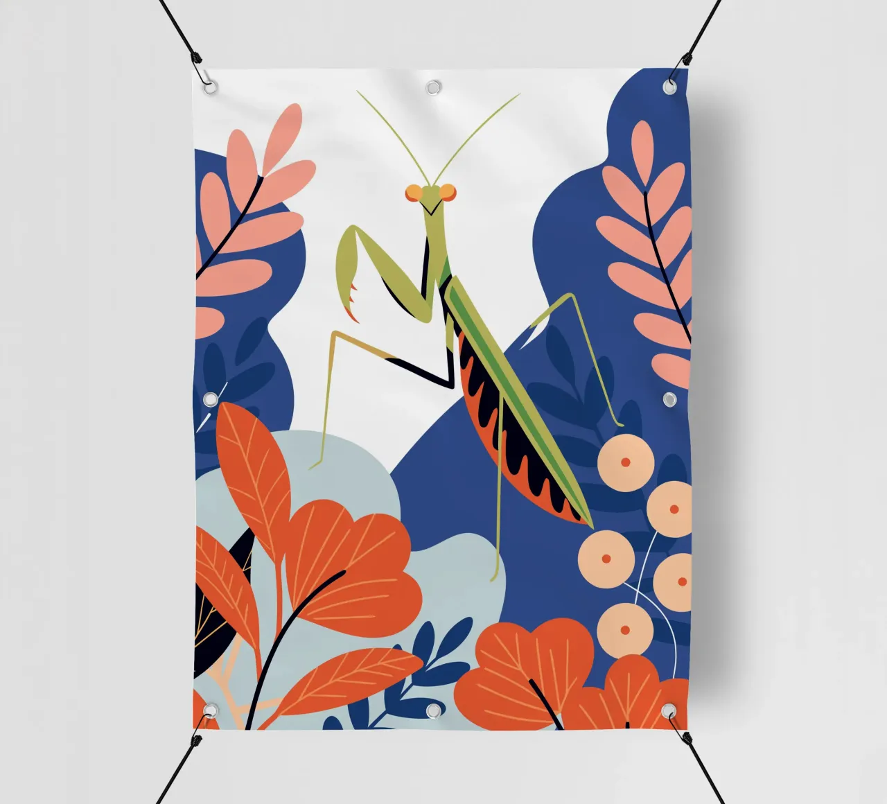 Mantide religiosa in giardino telo in pvc da PROTECT ANIMALS