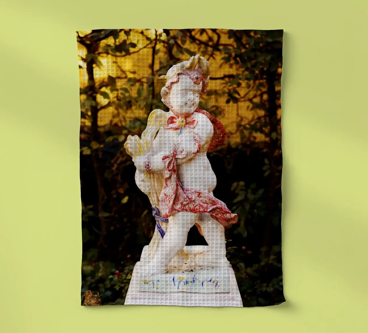 Statua nel quartiere Borstei di Monaco di Baviera canovaccio da cucina da Borstei München