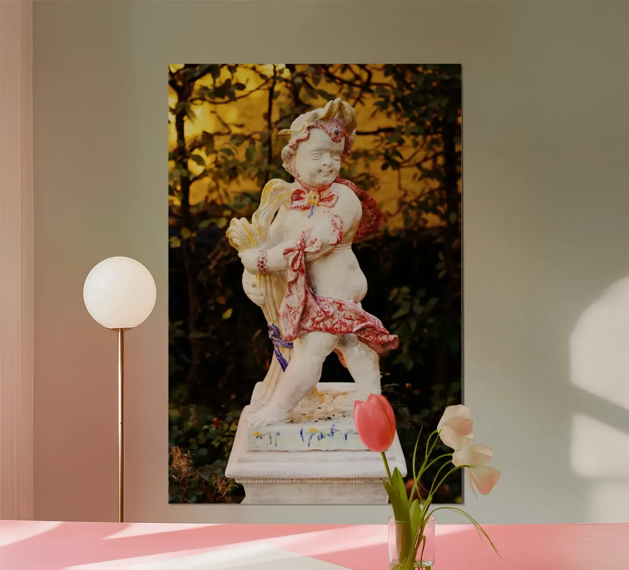 Statua nel quartiere Borstei di Monaco di Baviera poster da Borstei München