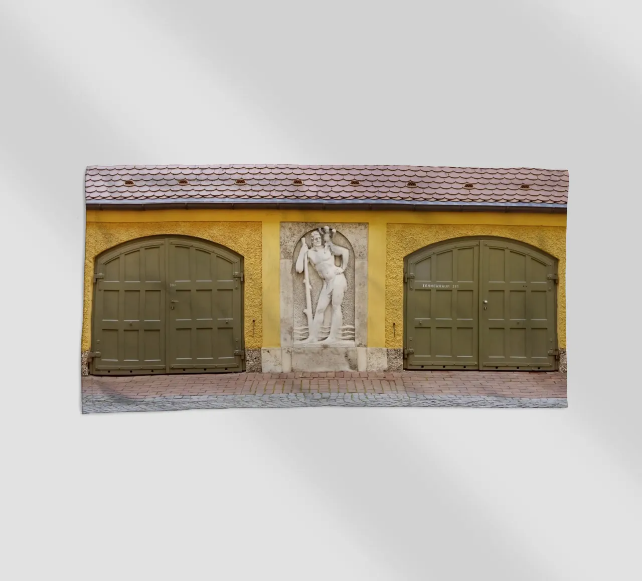 Ingresso del cortile nel quartiere Borstei di Monaco di Baviera telo mare da Borstei München