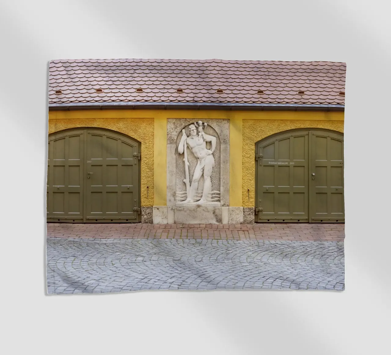Ingresso del cortile nel quartiere Borstei di Monaco di Baviera telo mare da Borstei München