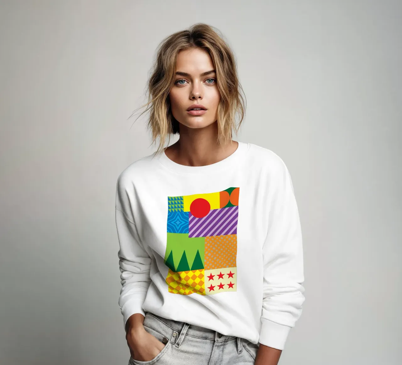 círculo de estrellas tejidas sudadera de xandrax
