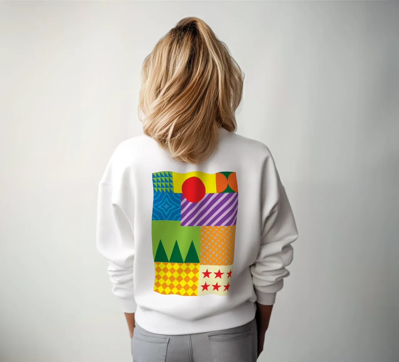 círculo de estrellas tejidas sudadera de xandrax