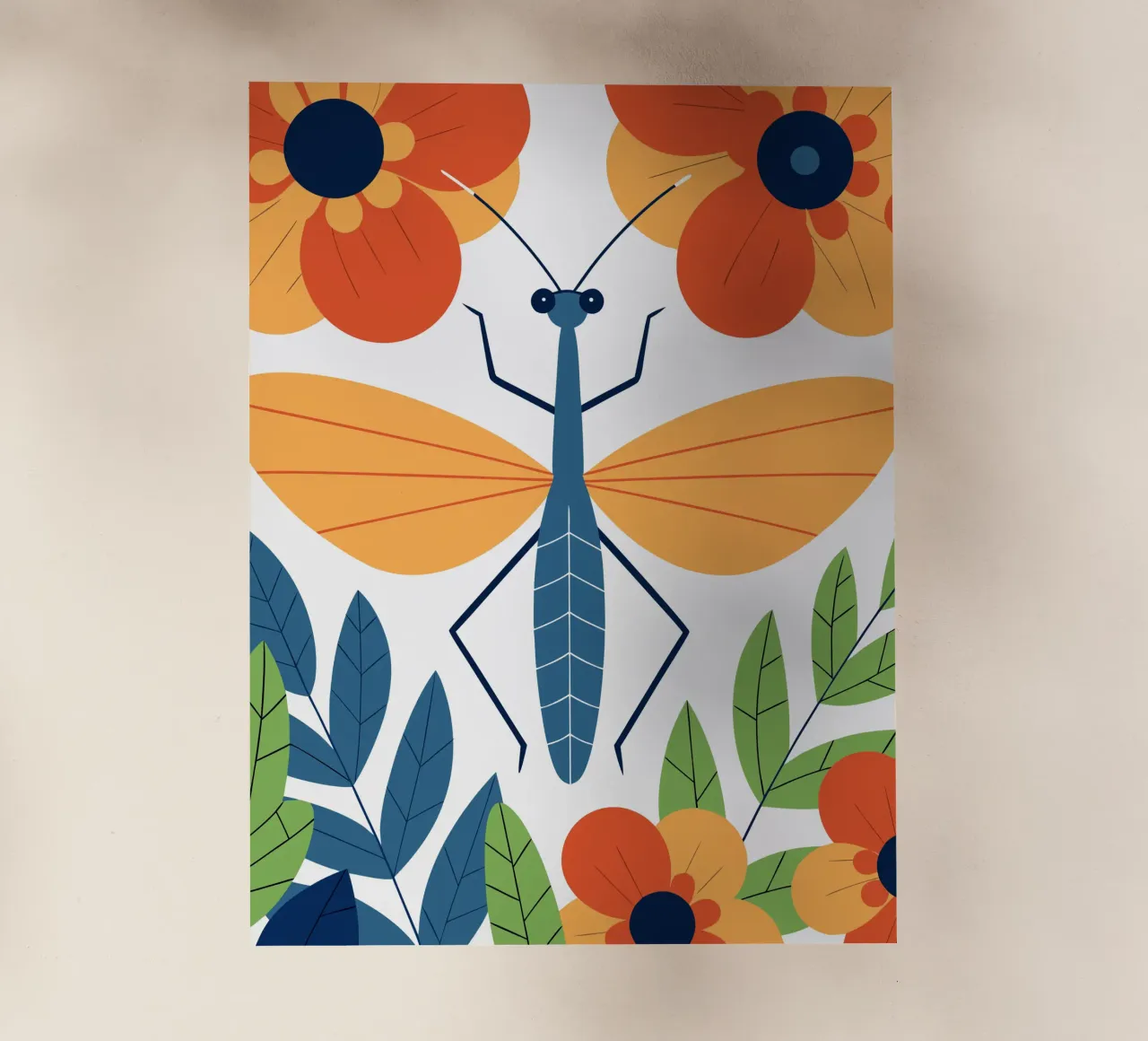 Libellula blu nel giardino fiorito pellicola backlit da PROTECT ANIMALS