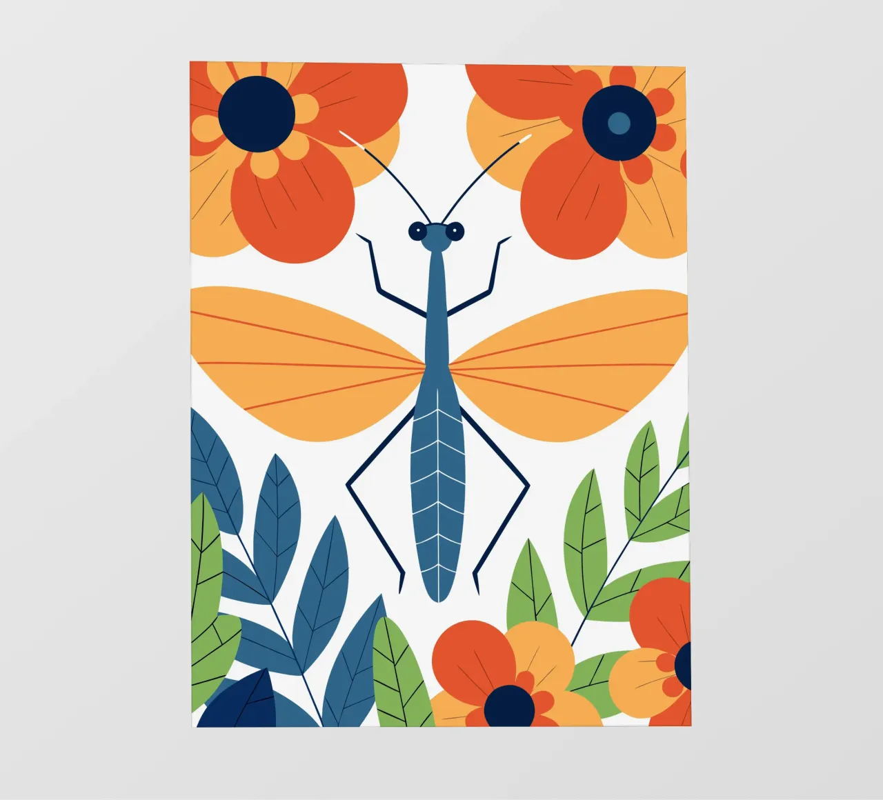 Libellula blu nel giardino fiorito pellicola backlit da PROTECT ANIMALS