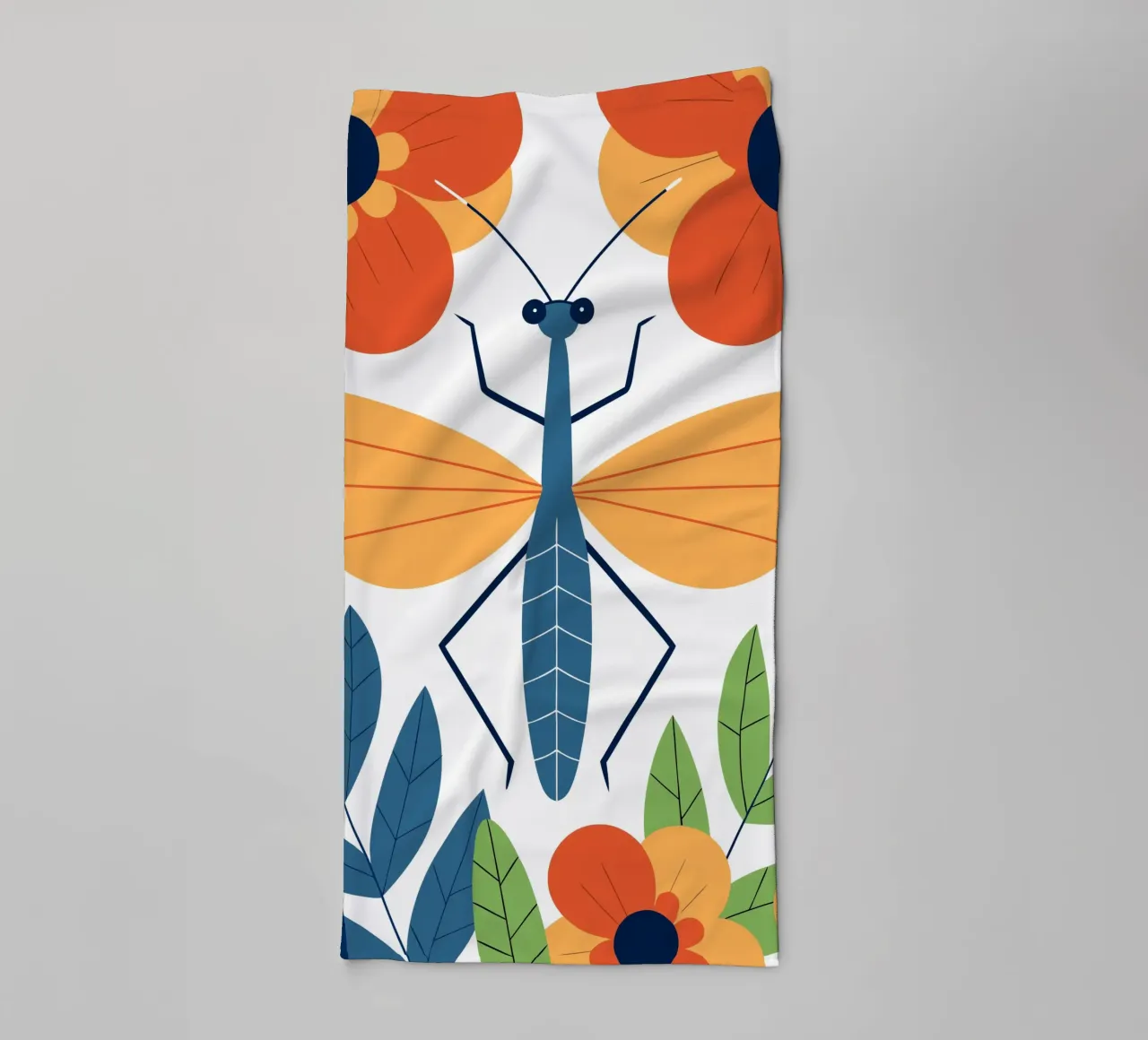 Blaue Libelle im Blumengarten Handtuch von PROTECT ANIMALS