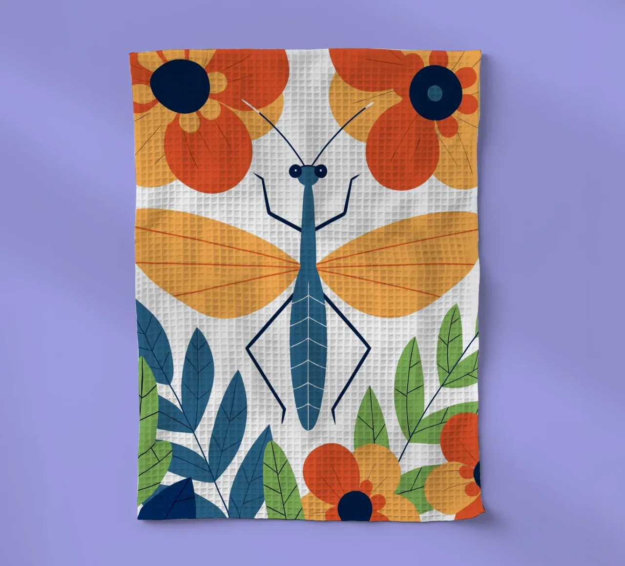 Libellula blu nel giardino fiorito canovaccio da cucina da PROTECT ANIMALS