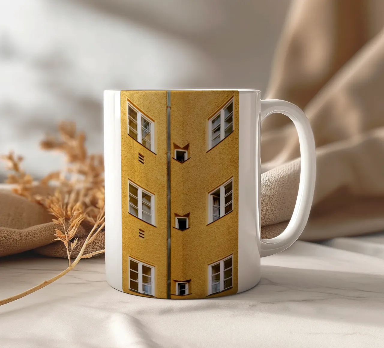 Vetrata nel quartiere Borstei di Monaco di Baviera tazza in ceramica da Borstei München