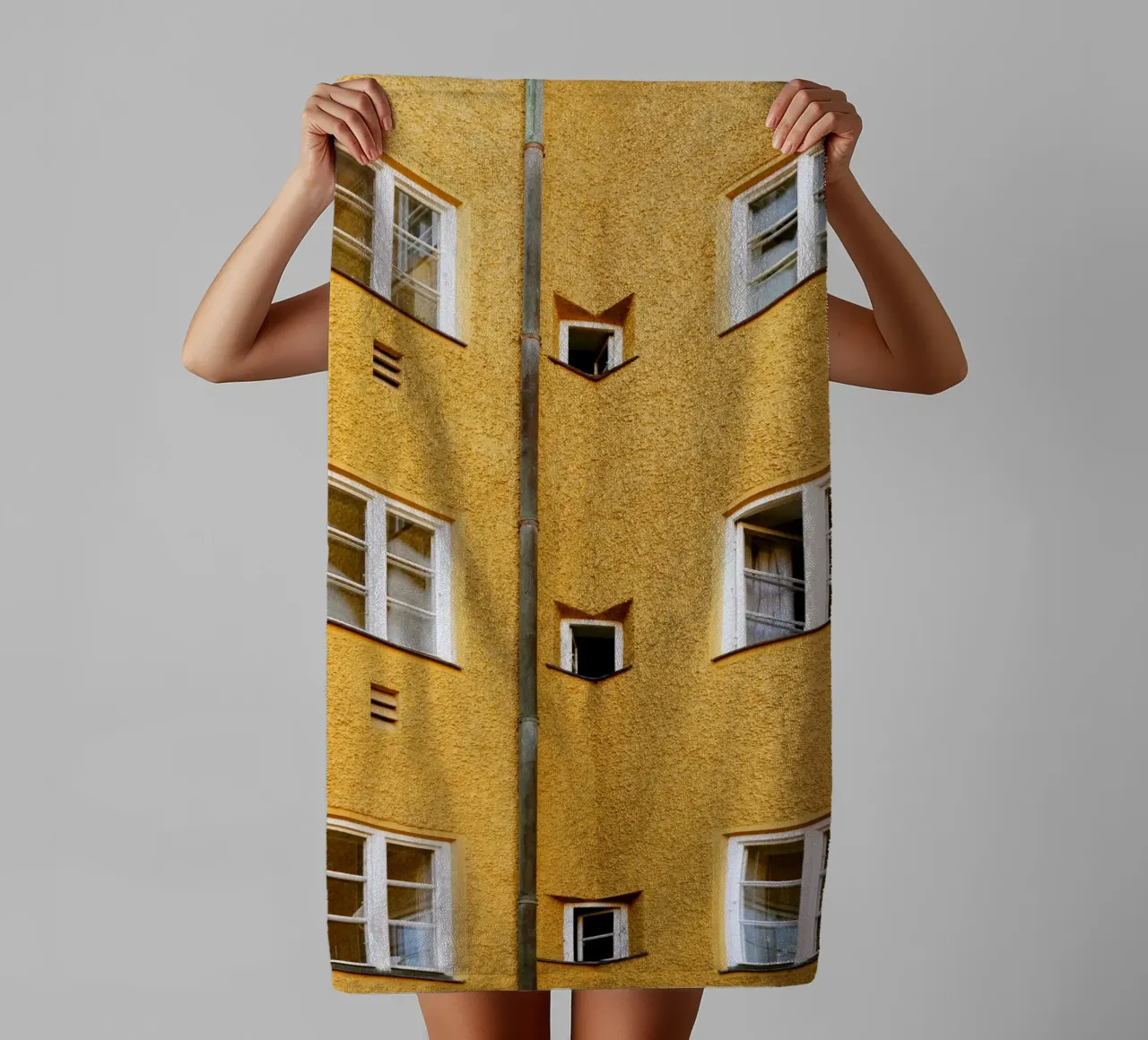 Window front in the Borstei neighbourhood in Munich towel by Borstei München
