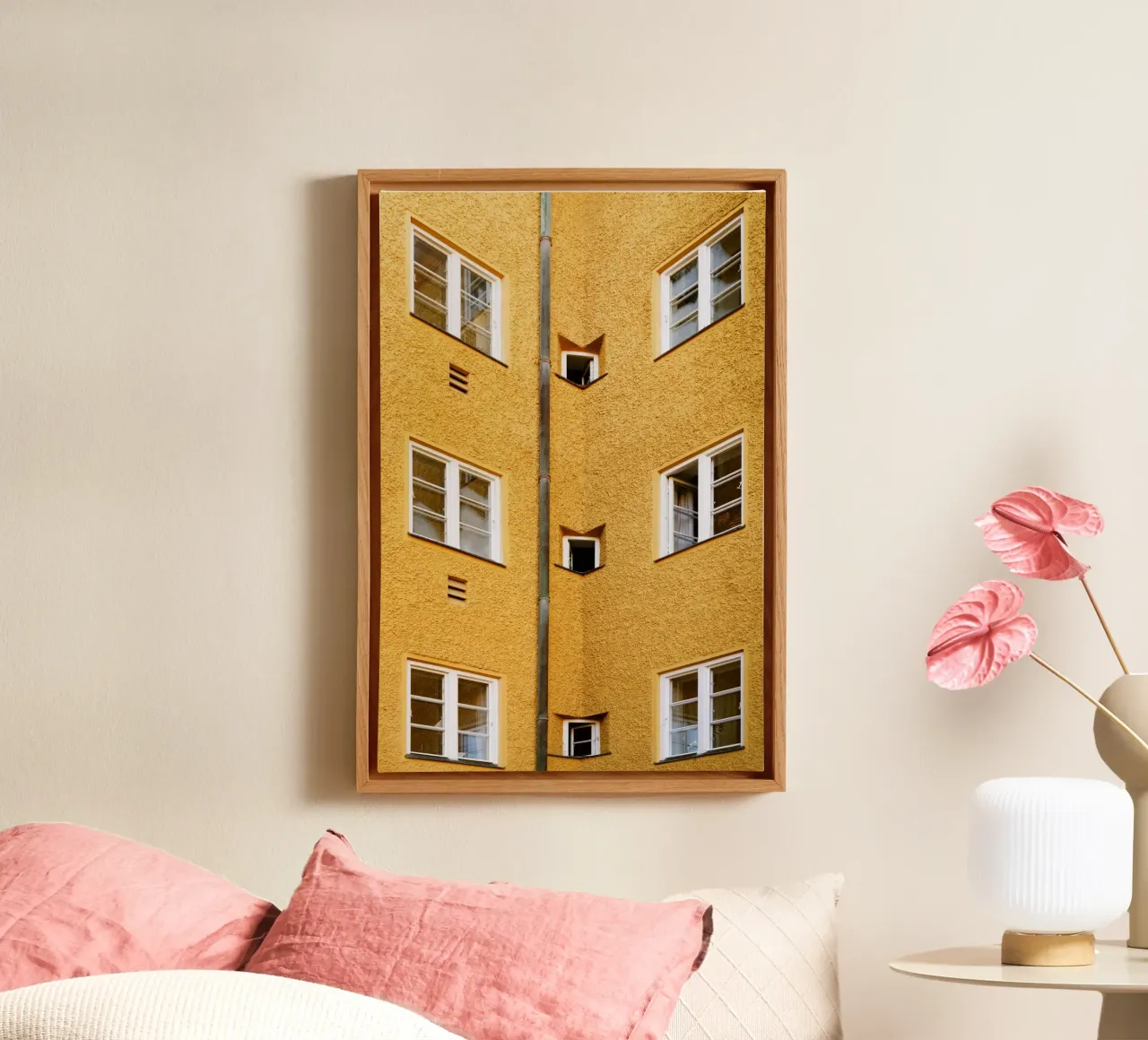 Vetrata nel quartiere Borstei di Monaco di Baviera tela da Borstei München