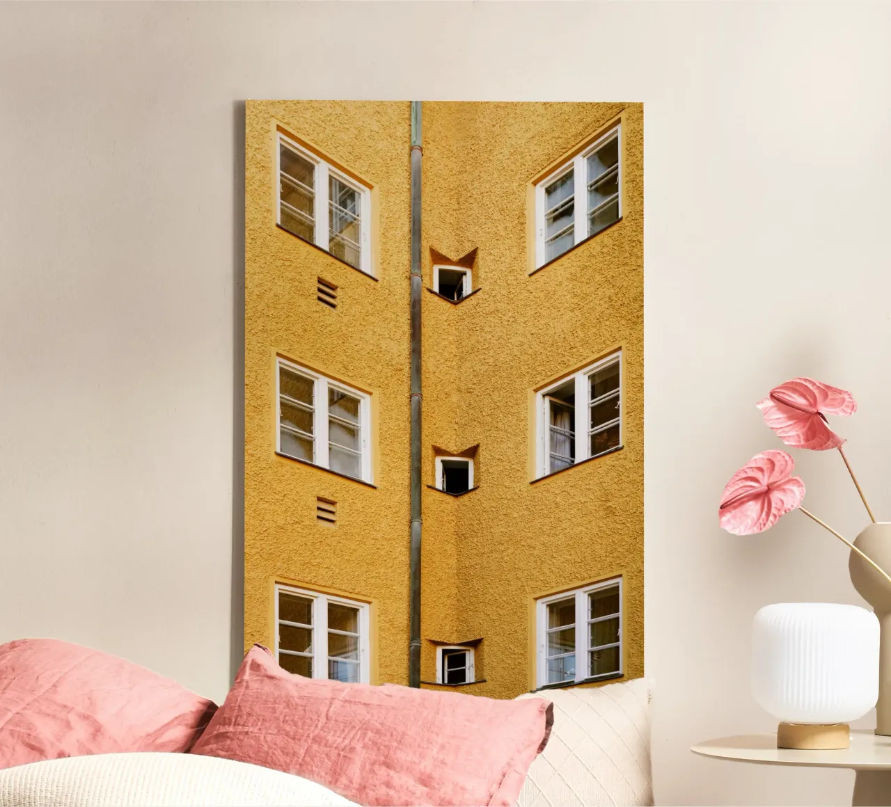 Vetrata nel quartiere Borstei di Monaco di Baviera tela da Borstei München