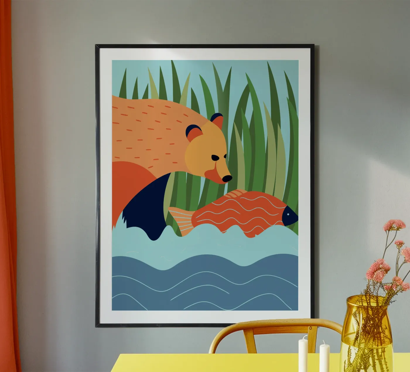 Orso e pesce poster da PROTECT ANIMALS