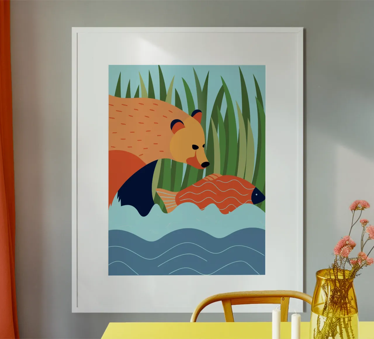 Orso e pesce carta hahnemühle da PROTECT ANIMALS