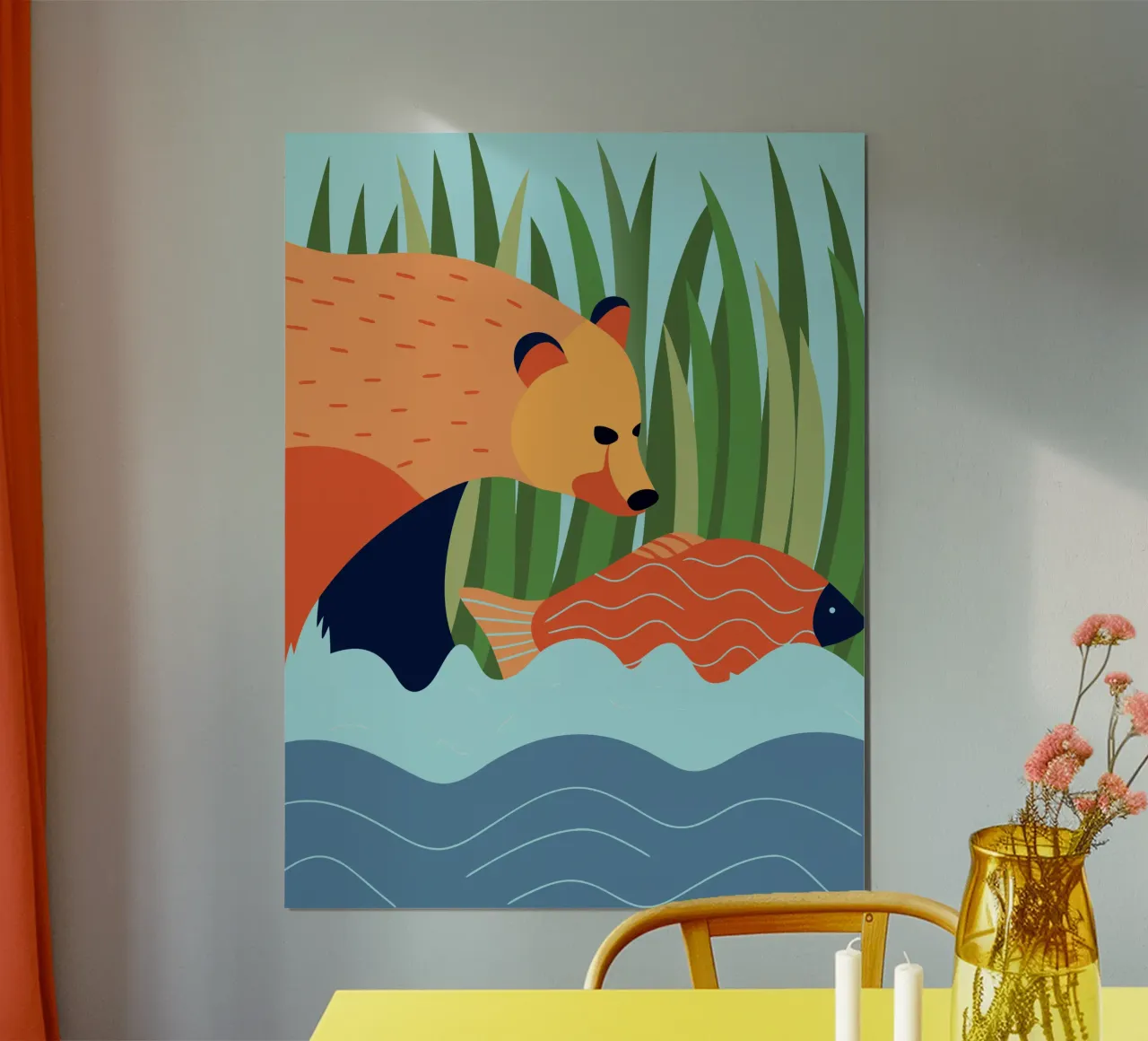 Orso e pesce poster da PROTECT ANIMALS