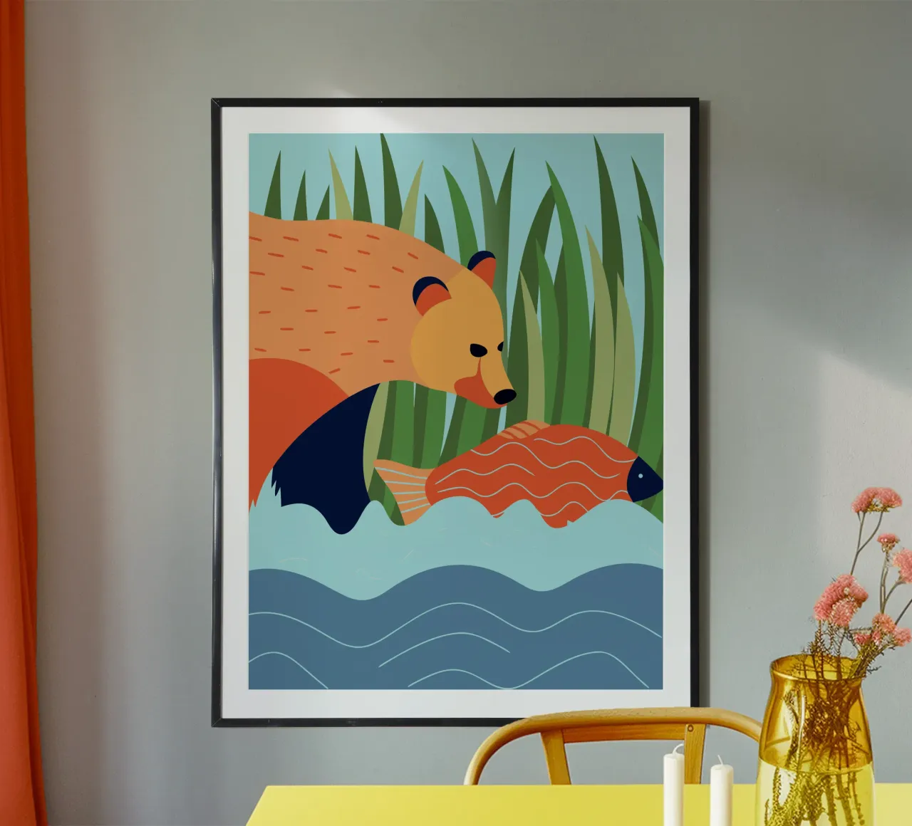 Orso e pesce poster da PROTECT ANIMALS