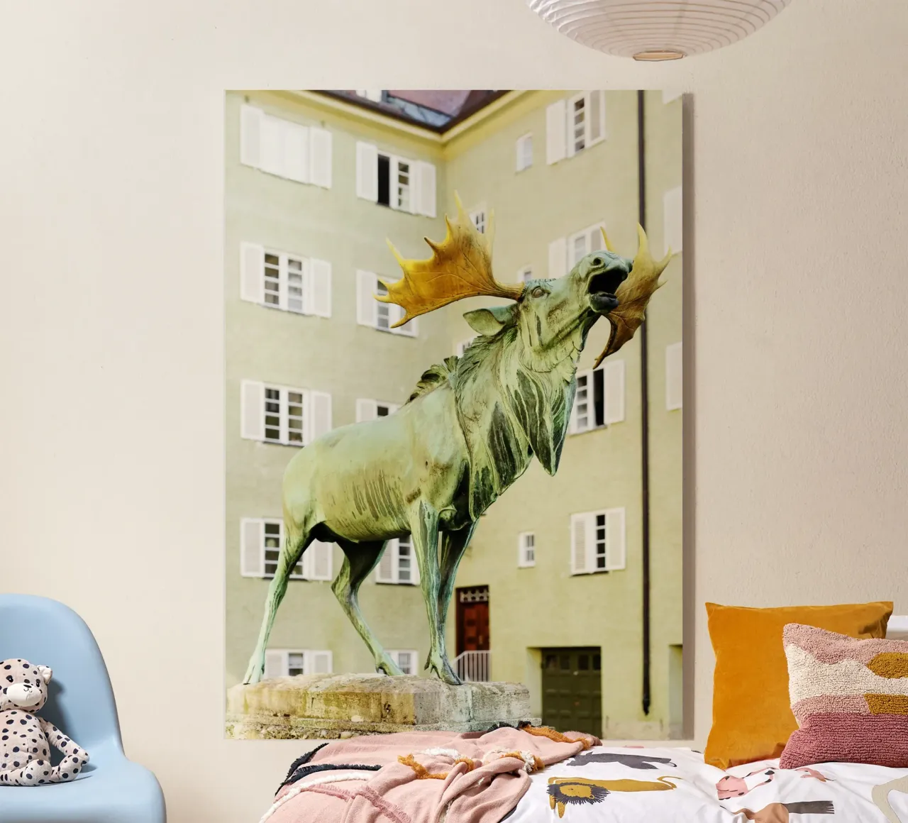 Statua del cervo nel quartiere Borstei di Monaco di Baviera plexiglass da Borstei München