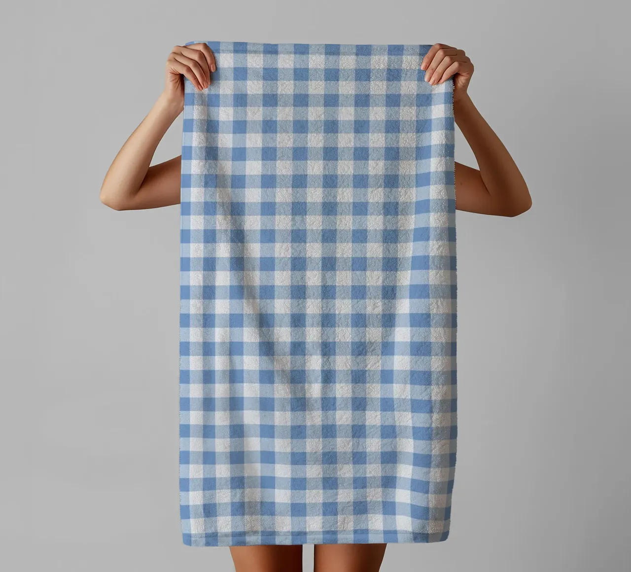 Motivo check gingham blu asciugamano da bagno da Altruist Studio